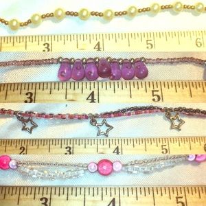 Set of 4 bracelets with sterling silver hardware